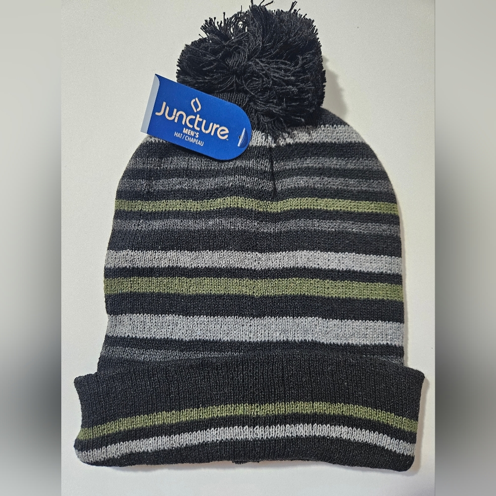 Juncture Stripe Pom Pom Beanie